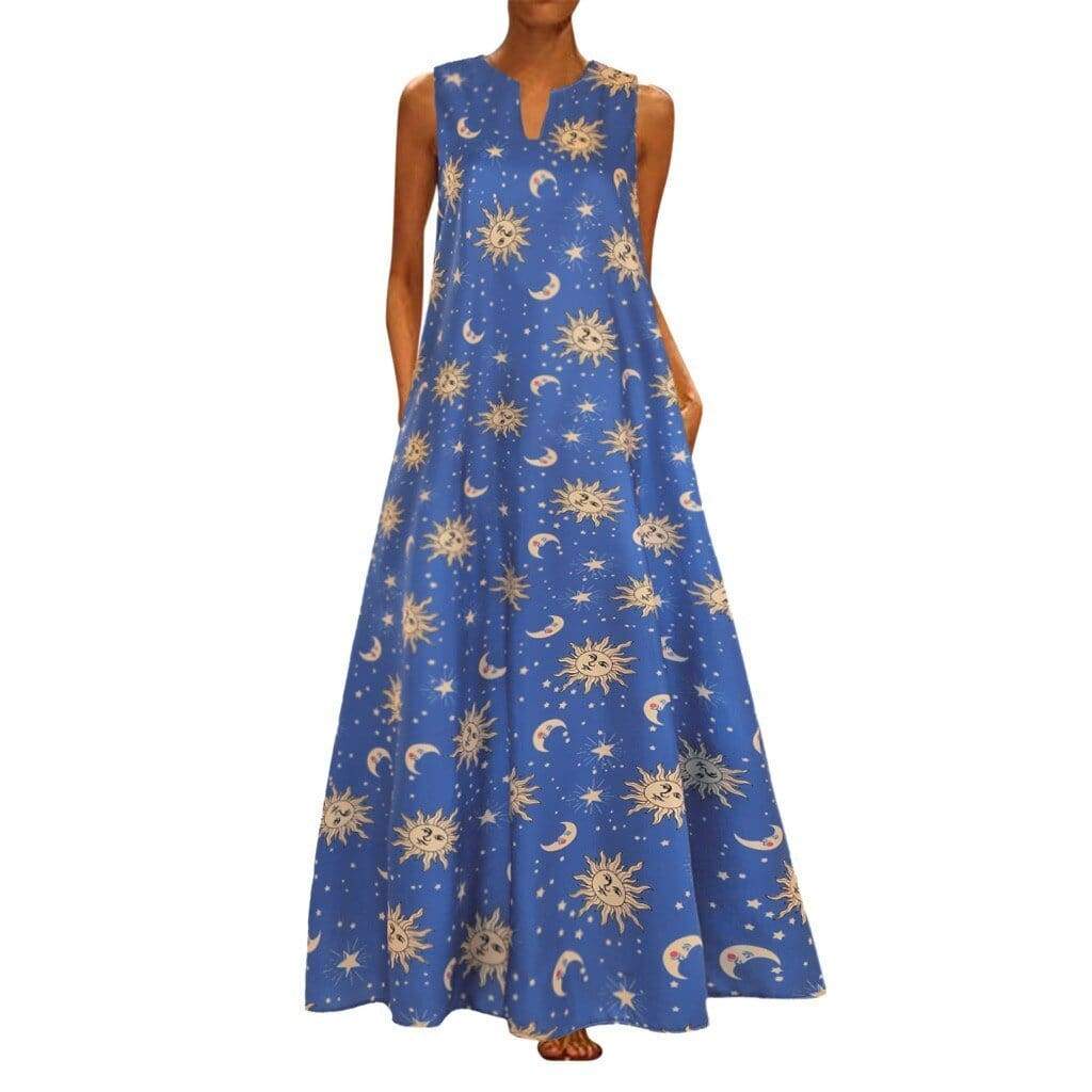 Printed Bohemian Ethnic Beach Maxi Dress