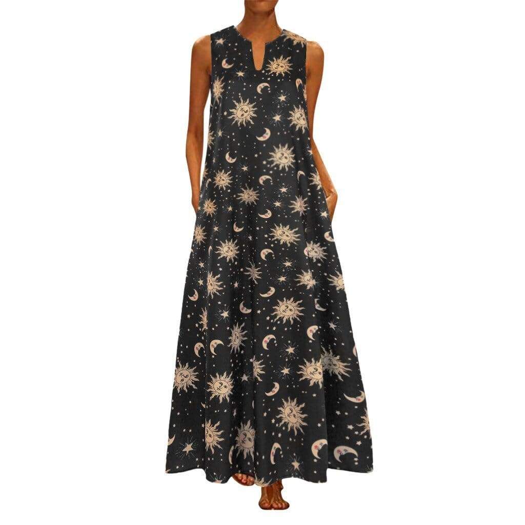 Printed Bohemian Ethnic Beach Maxi Dress