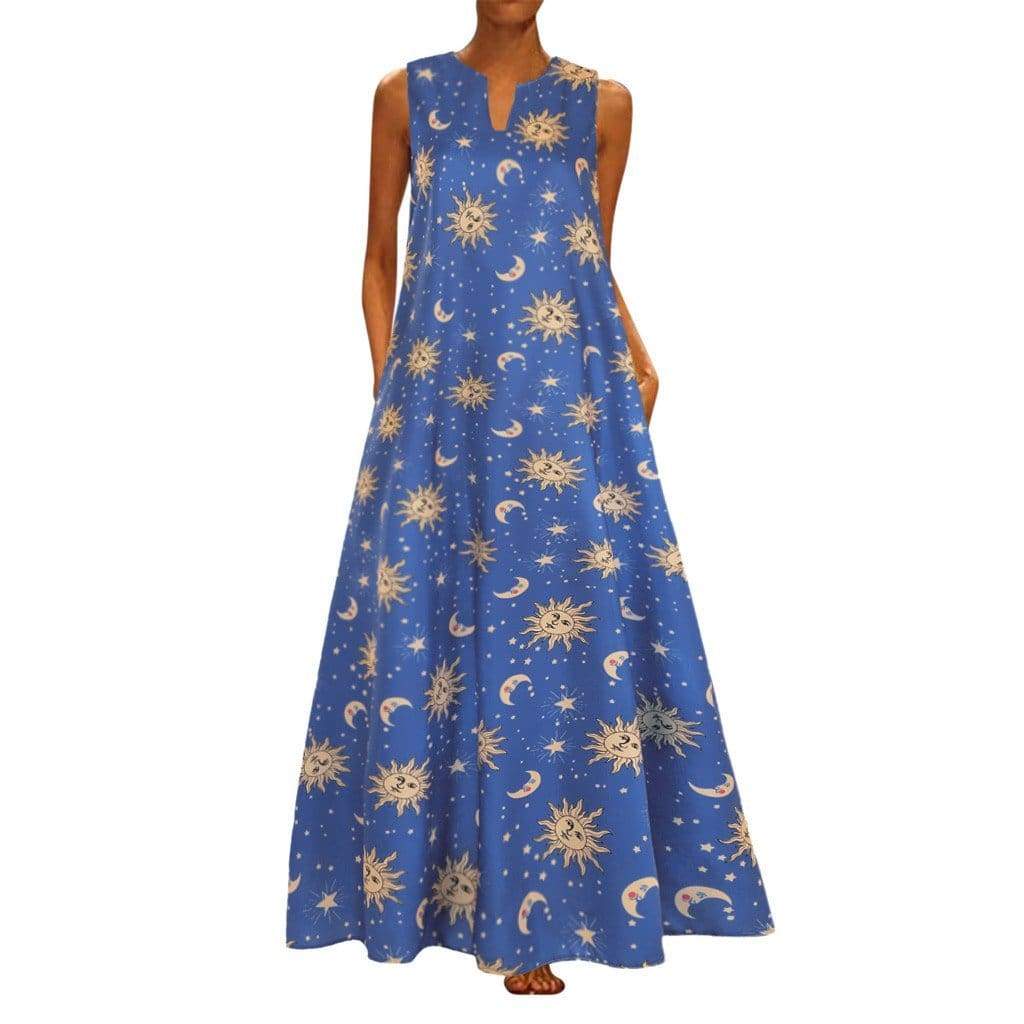 Printed Bohemian Ethnic Beach Maxi Dress