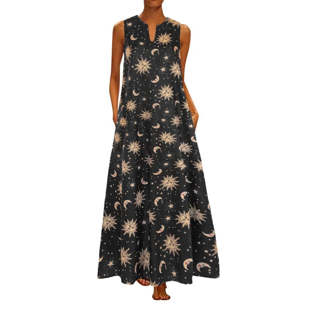 Printed Bohemian Ethnic Beach Maxi Dress