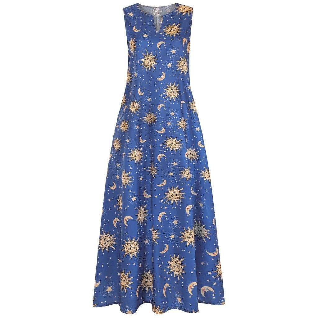 Printed Bohemian Ethnic Beach Maxi Dress
