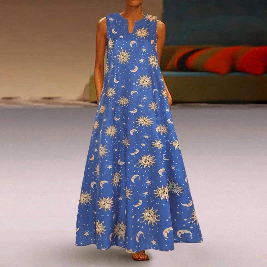 Printed Bohemian Ethnic Beach Maxi Dress