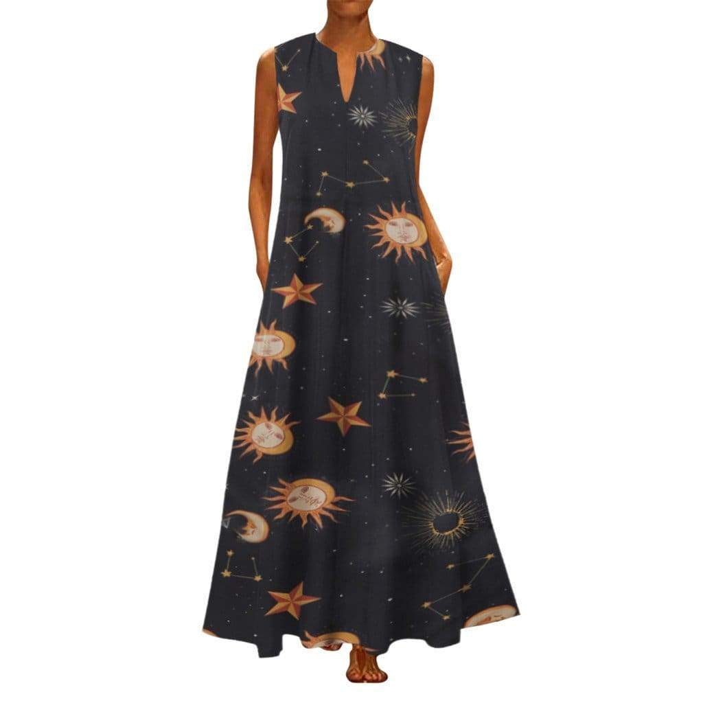 Printed Bohemian Ethnic Beach Maxi Dress