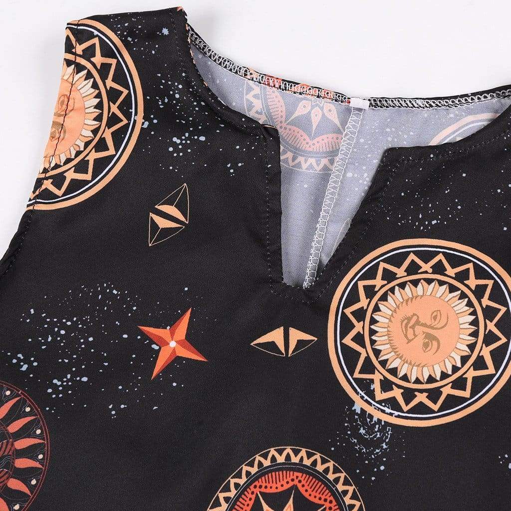 Printed Bohemian Ethnic Beach Maxi Dress