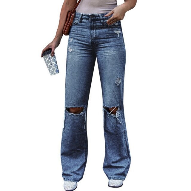 Straight Classic High Waist Denim Mom Jean