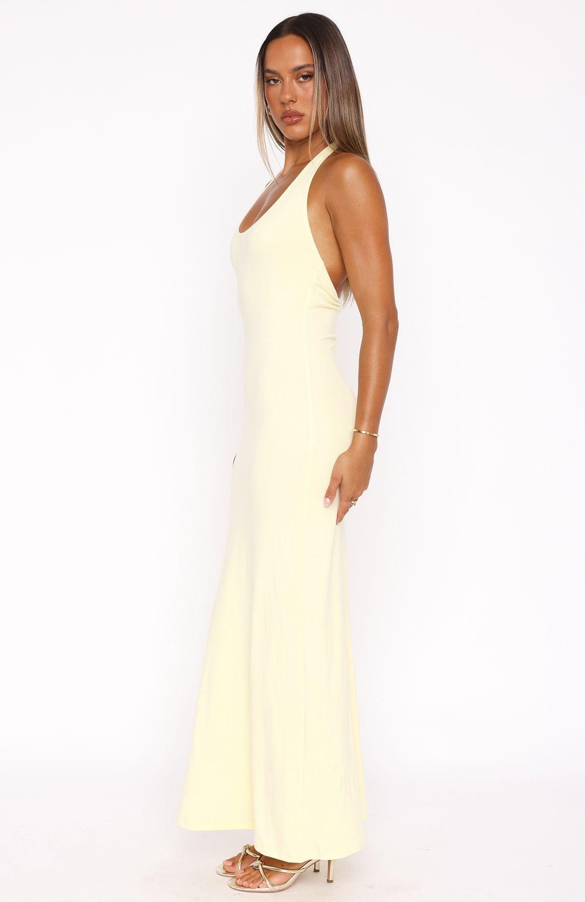 Halter Lemon Took A Chance Maxi Dress