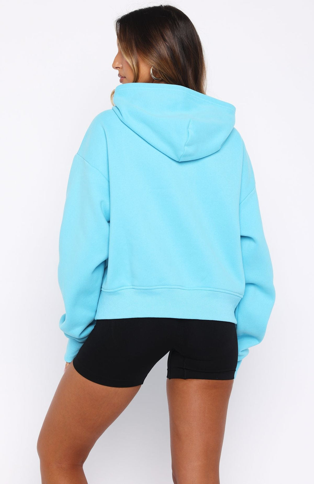 Starting Off Strong Boxy Azure Hoodie