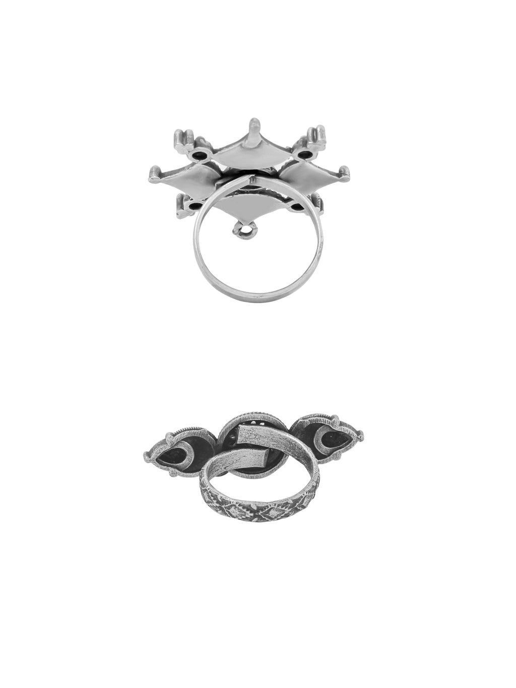 Oxidised Silver Adjustable Classic Ring