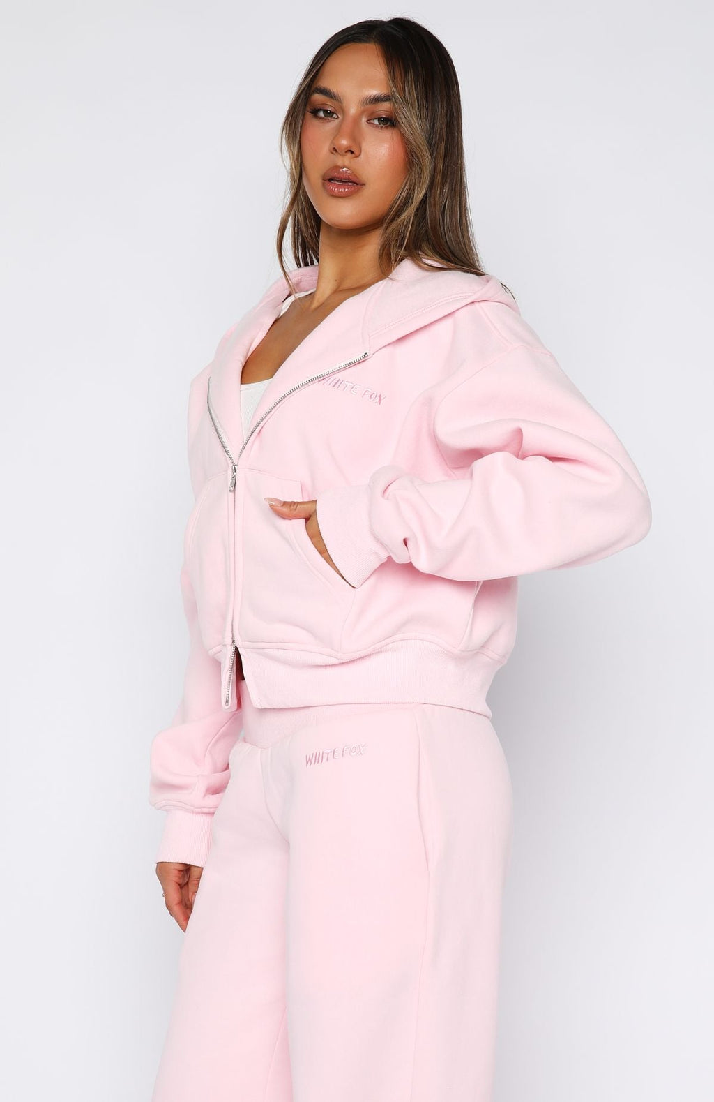 Come A Long Way Boxy Pink Hoodie