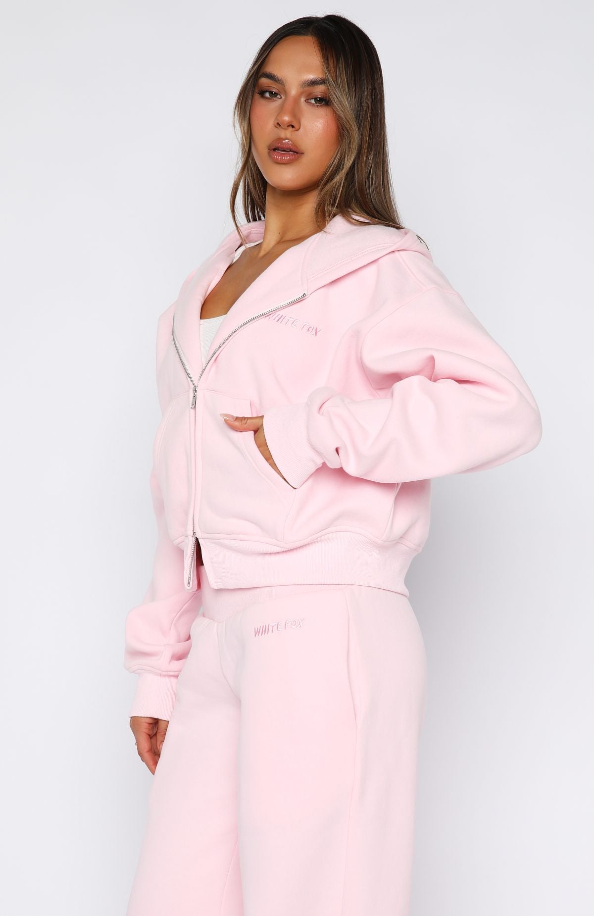 Come A Long Way Boxy Pink Hoodie