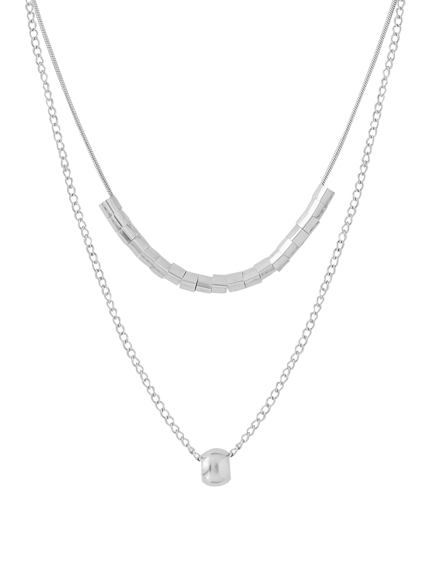 Silver Multilayer Chain Necklace