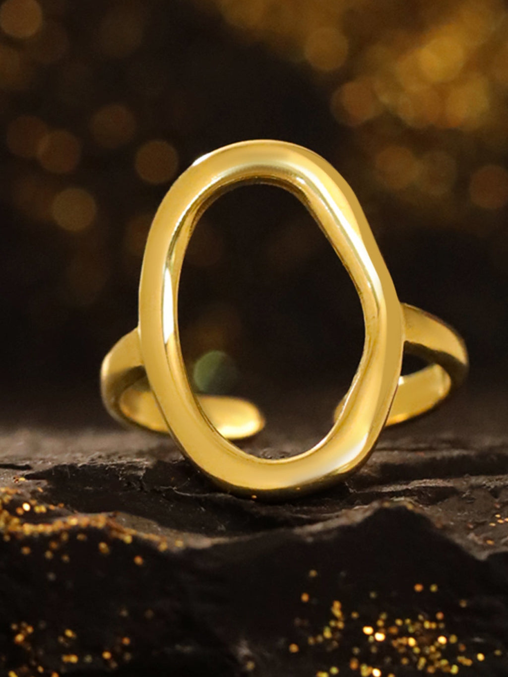 Gold Chunky Statement Adjustable Ring