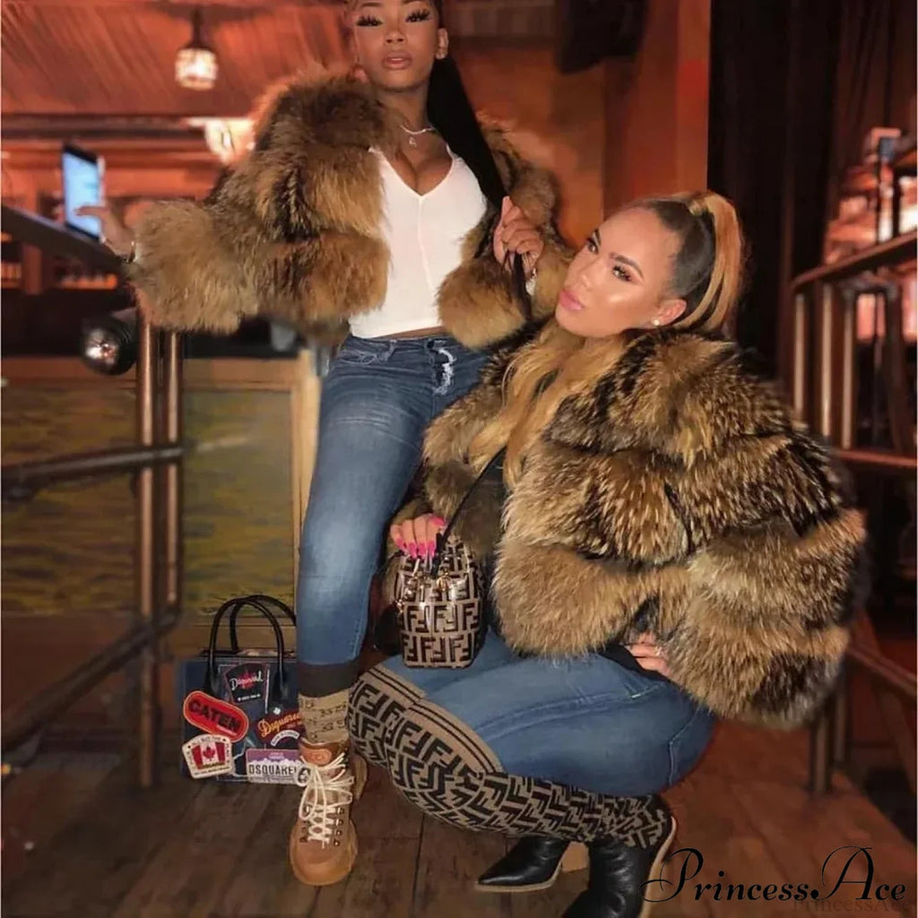 Raccoon Fur Luxe Winter Coat