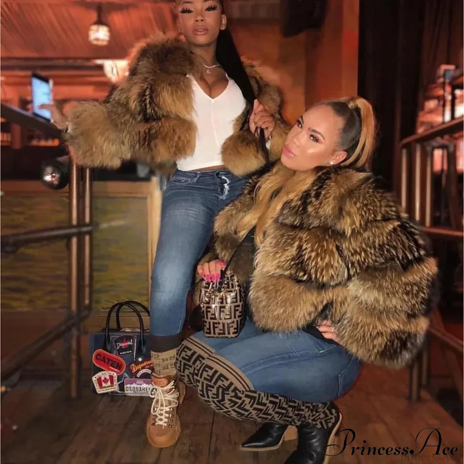 Raccoon Fur Luxe Winter Coat
