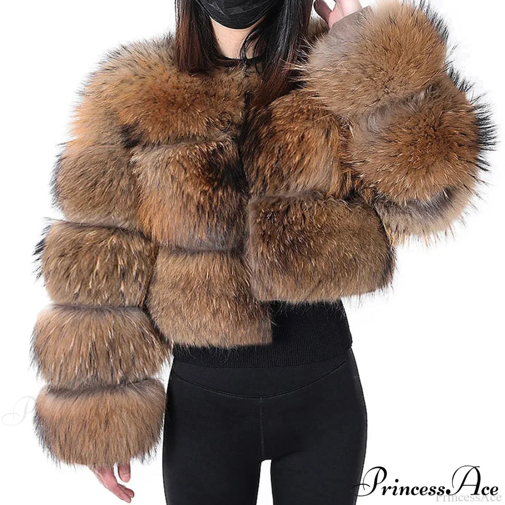 Raccoon Fur Luxe Winter Coat