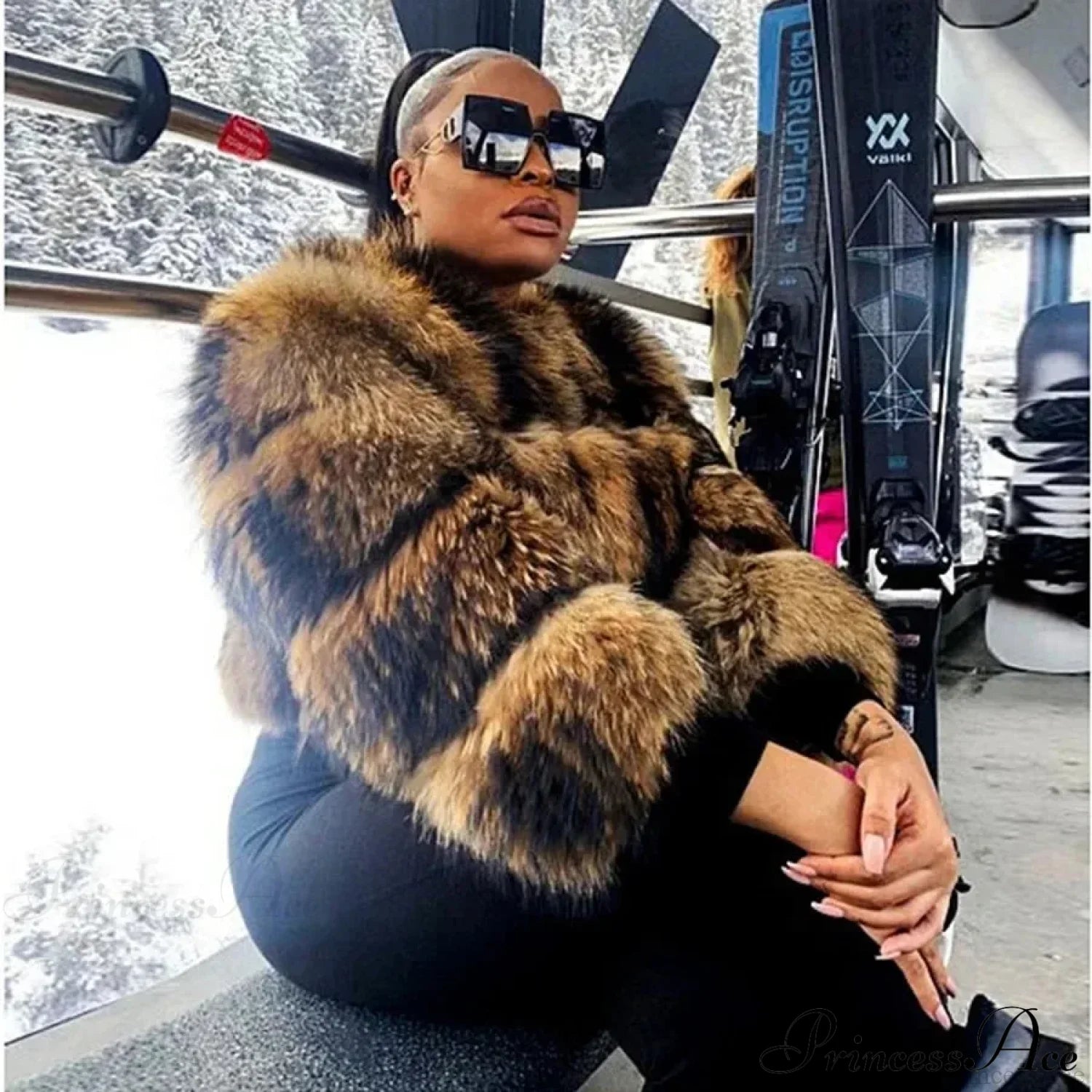 Raccoon Fur Luxe Winter Coat