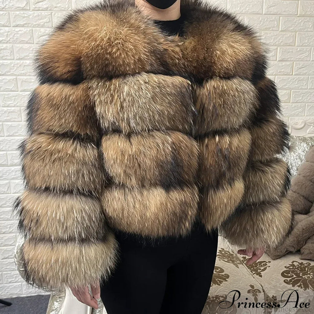 Raccoon Fur Luxe Winter Coat