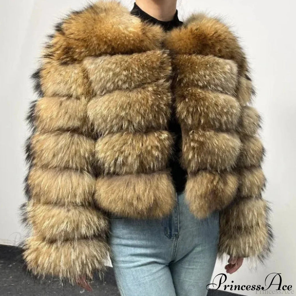 Raccoon Fur Luxe Winter Coat