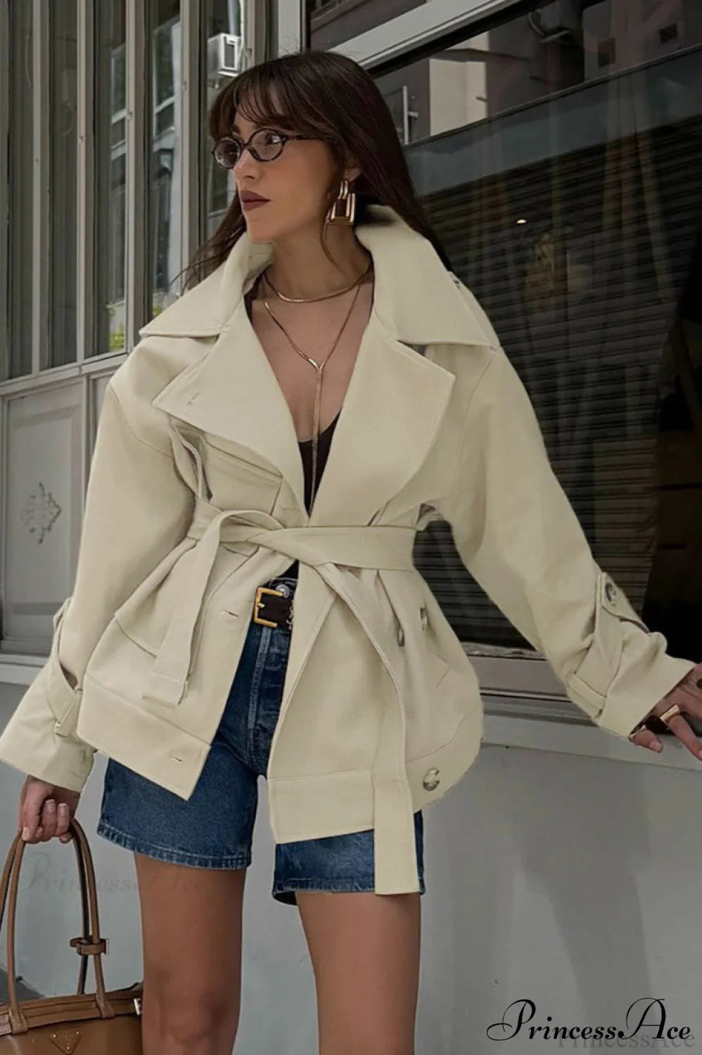 Retro British Tied Long Sleeve Trench Coat