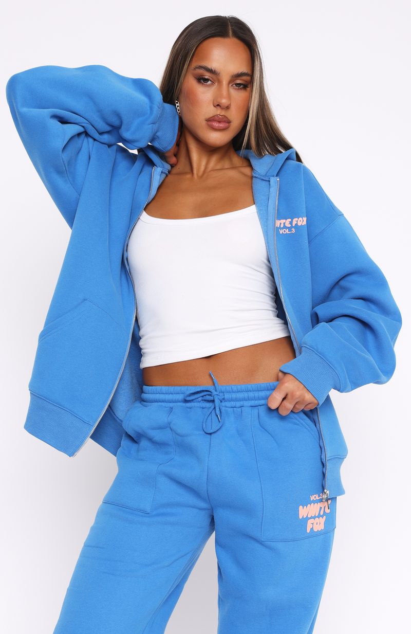 Offstage Zip Front Azure Hoodie