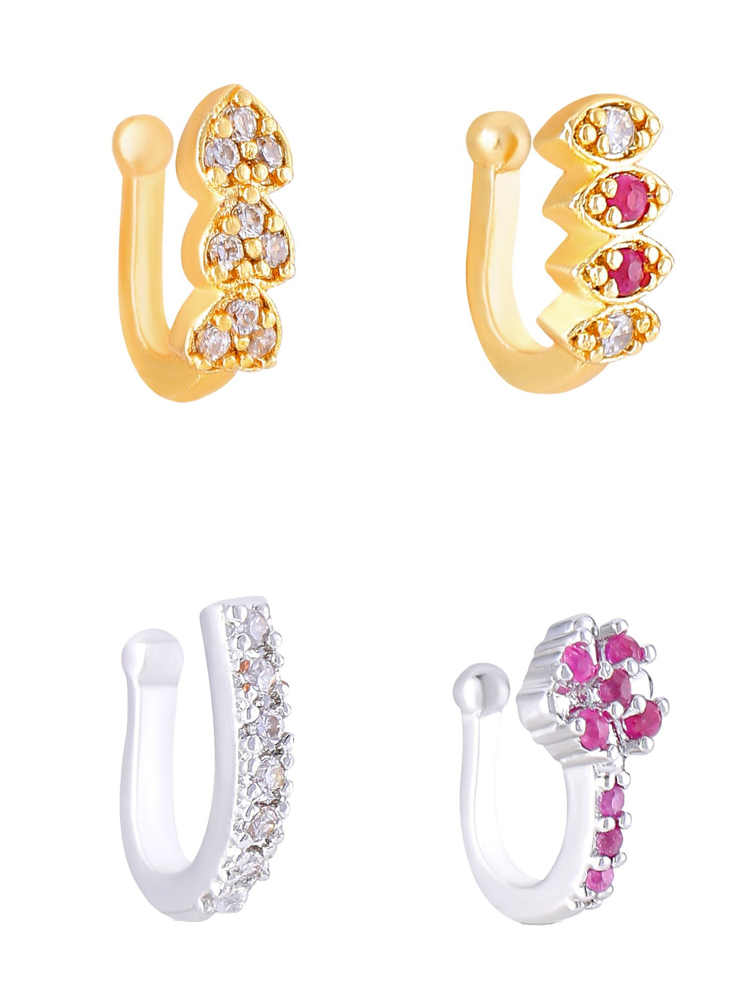 Gold Silver Plated Nose Clip Ring