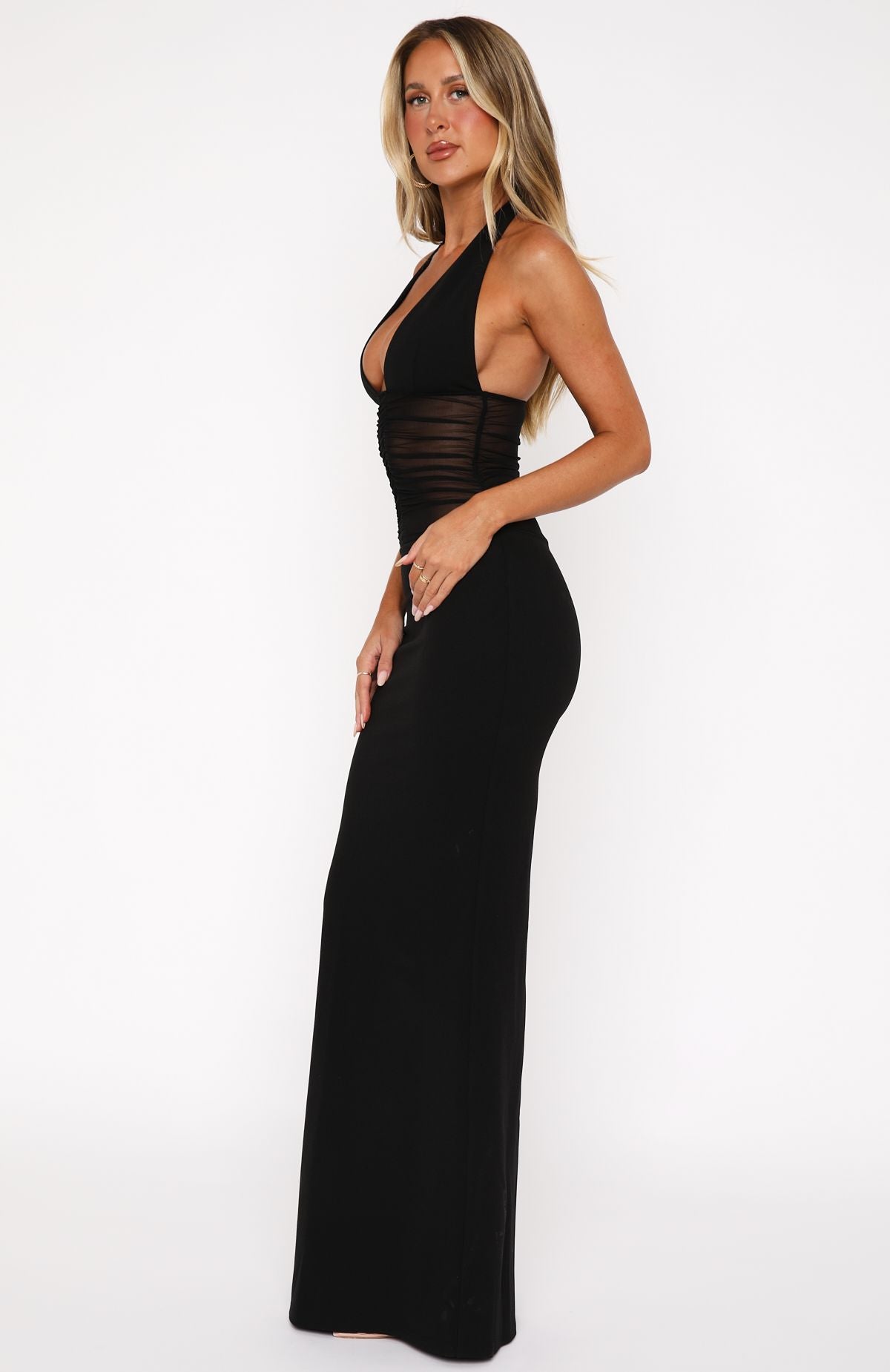 Black All My Love Elegant Maxi Dress