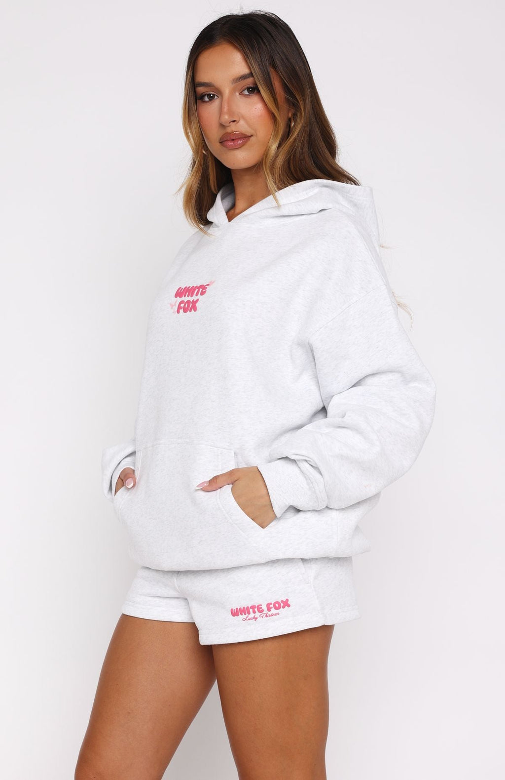 Lucky Thirteen Stephanie Oversized Grey Marle Hoodie