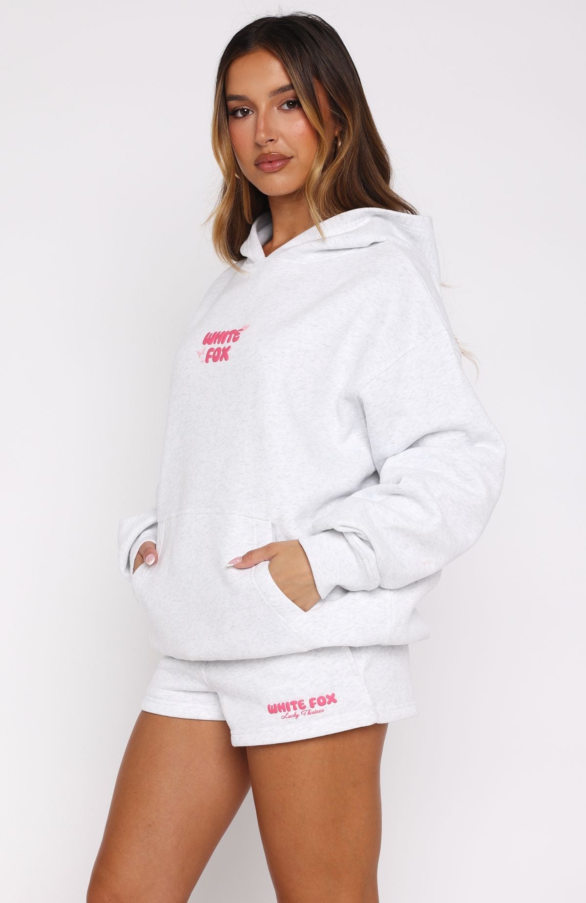 Lucky Thirteen Stephanie Oversized Grey Marle Hoodie