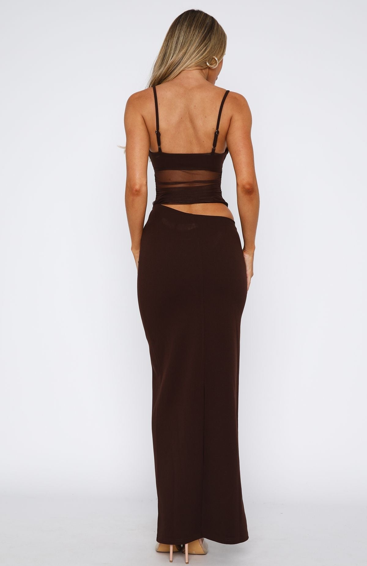 Chocolate Brown Chic Elegant Maxi Dress