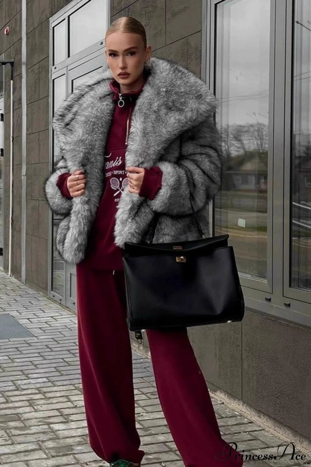Silver Fox Faux Fur Mini Lazy Coat