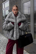 Silver Fox Faux Fur Mini Lazy Coat