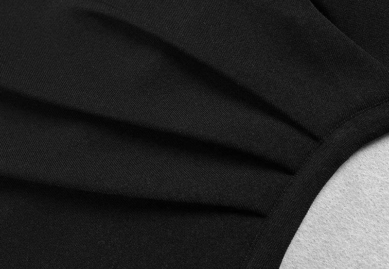 Solid Long Sleeve Deep V Bandage Party Dress