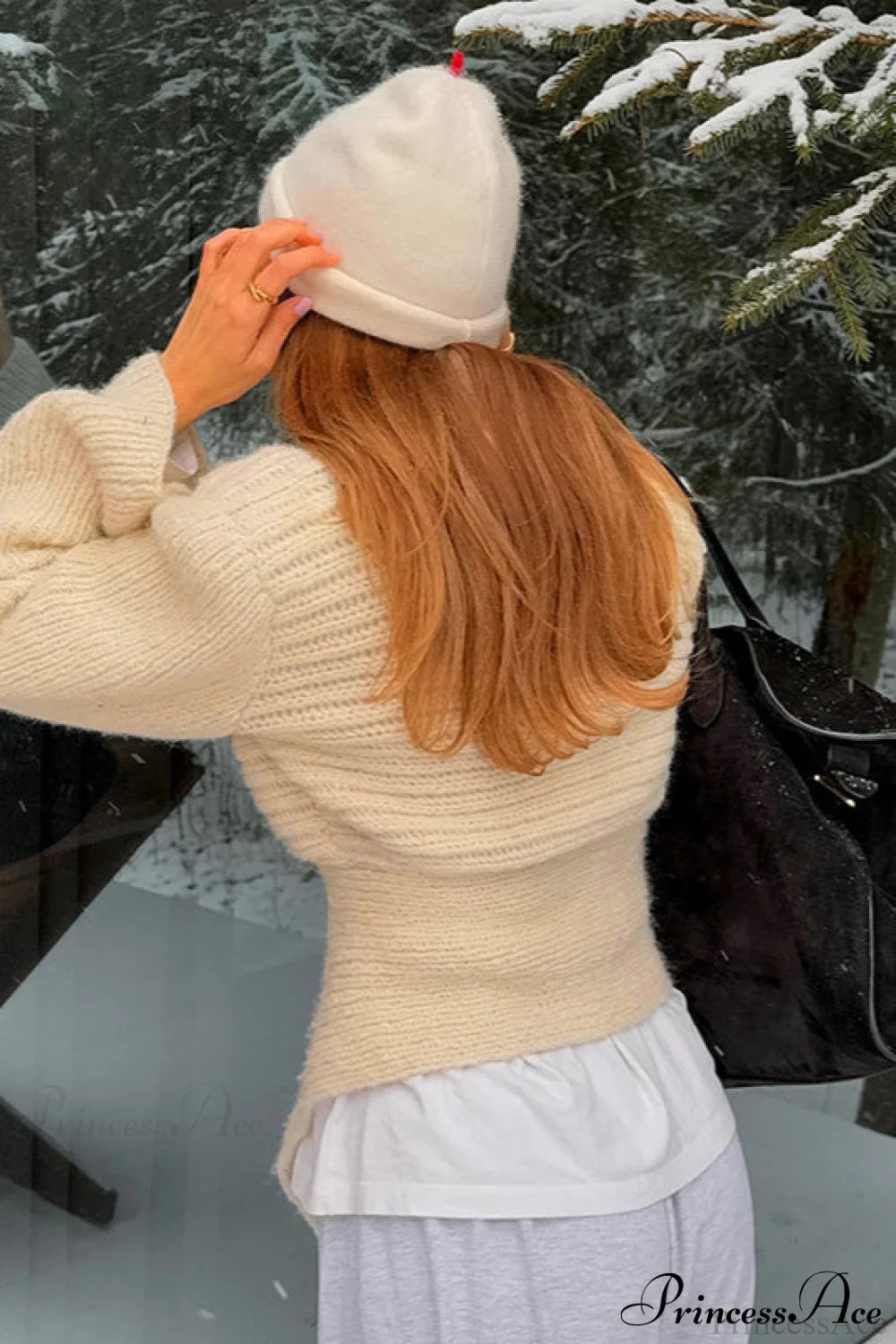 Solid Paneled Waist-Fit Knit Cardigan