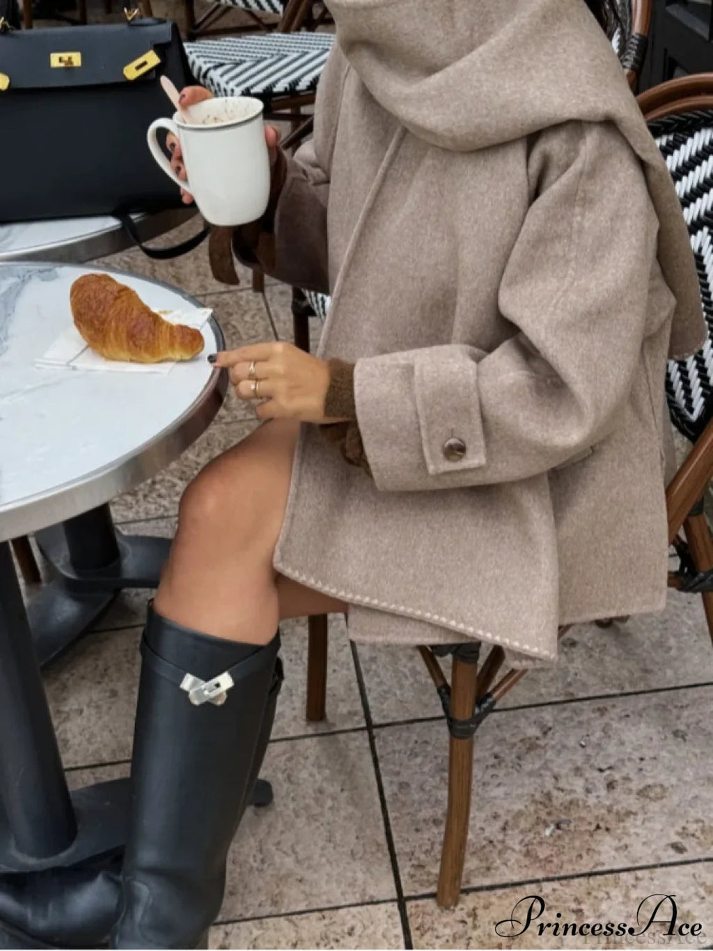 Plain Single Button Wool Coat