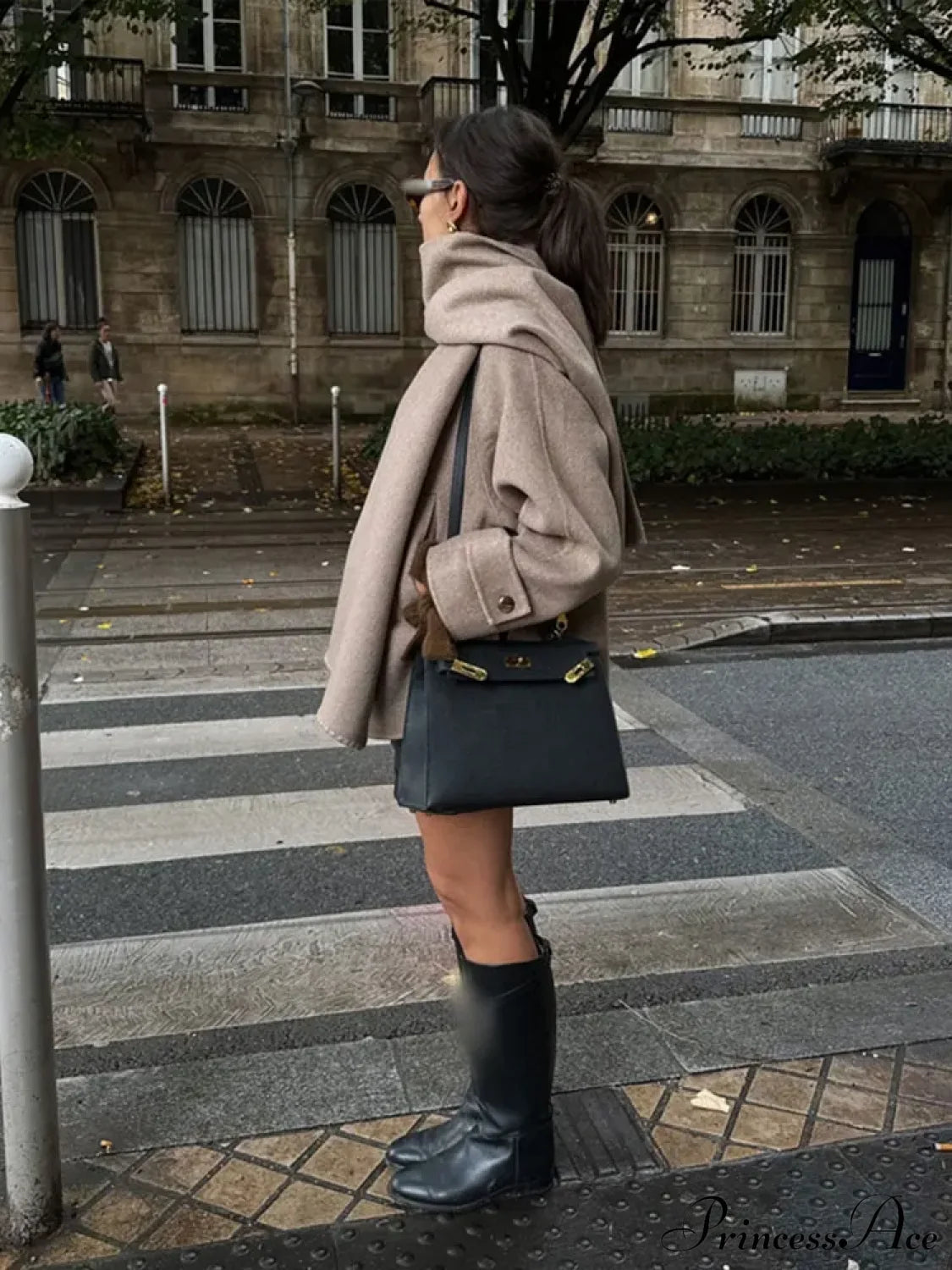 Plain Single Button Wool Coat