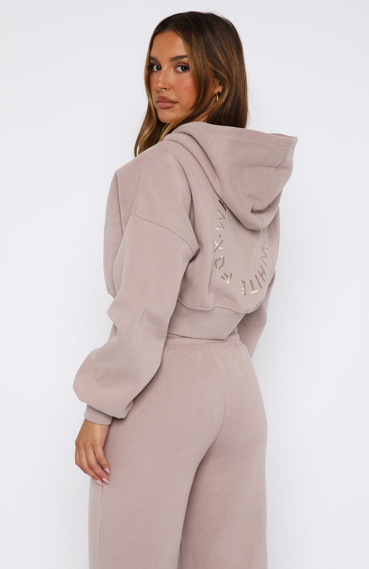 Stay Lifted Cropped Cinnamon Hoodie