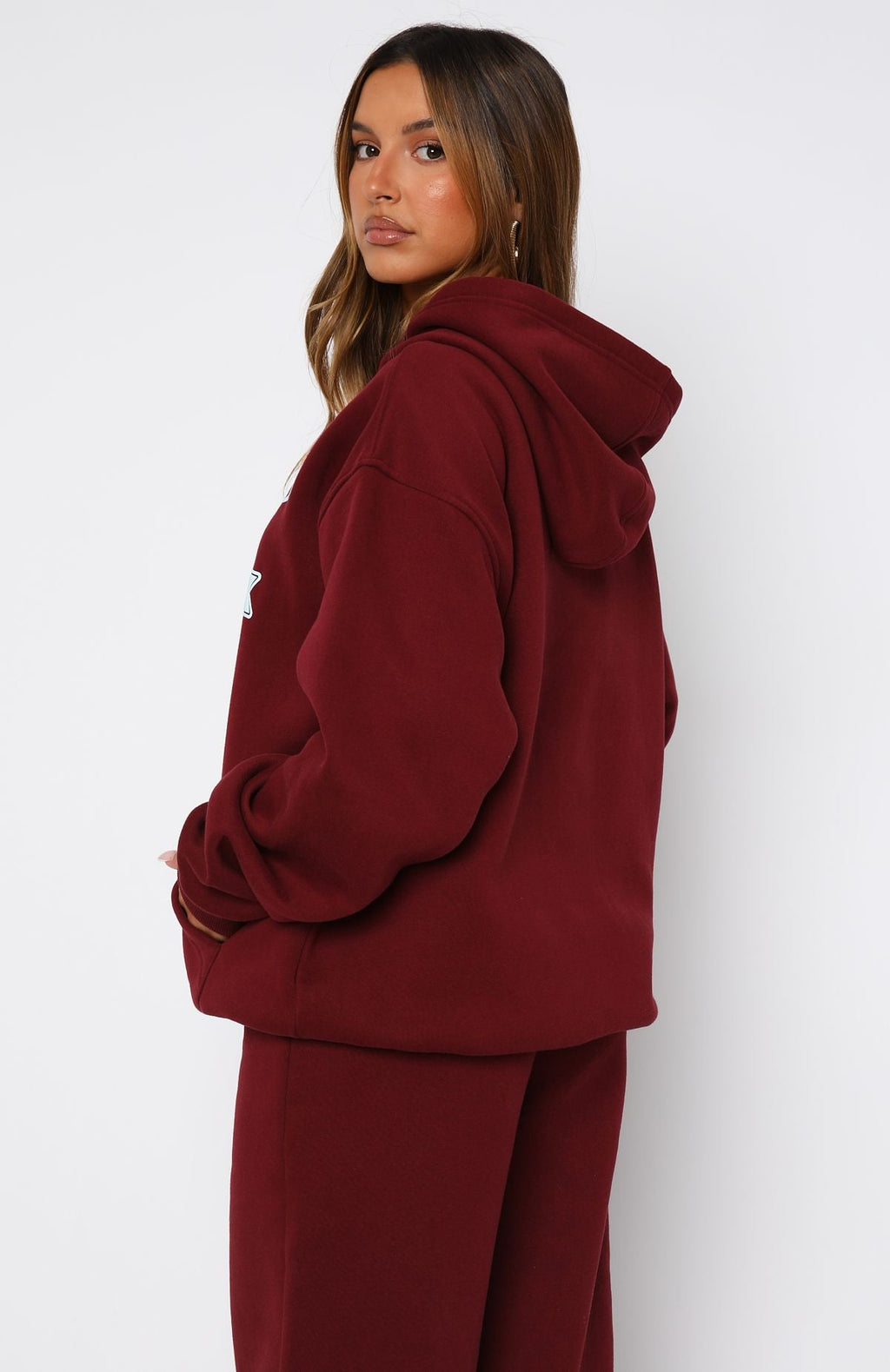 Ready To Go Oversized Burgundy Hoodie