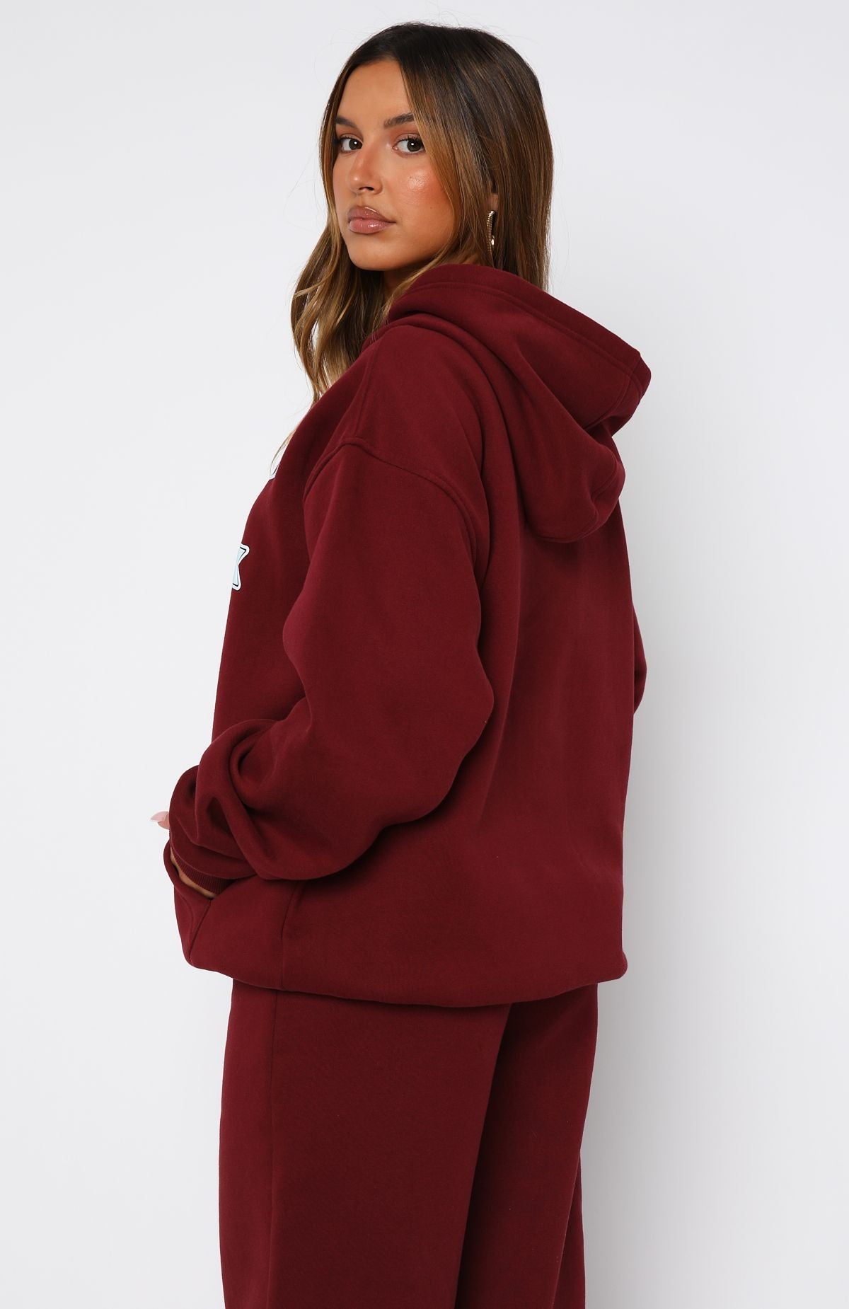 Ready To Go Oversized Burgundy Hoodie