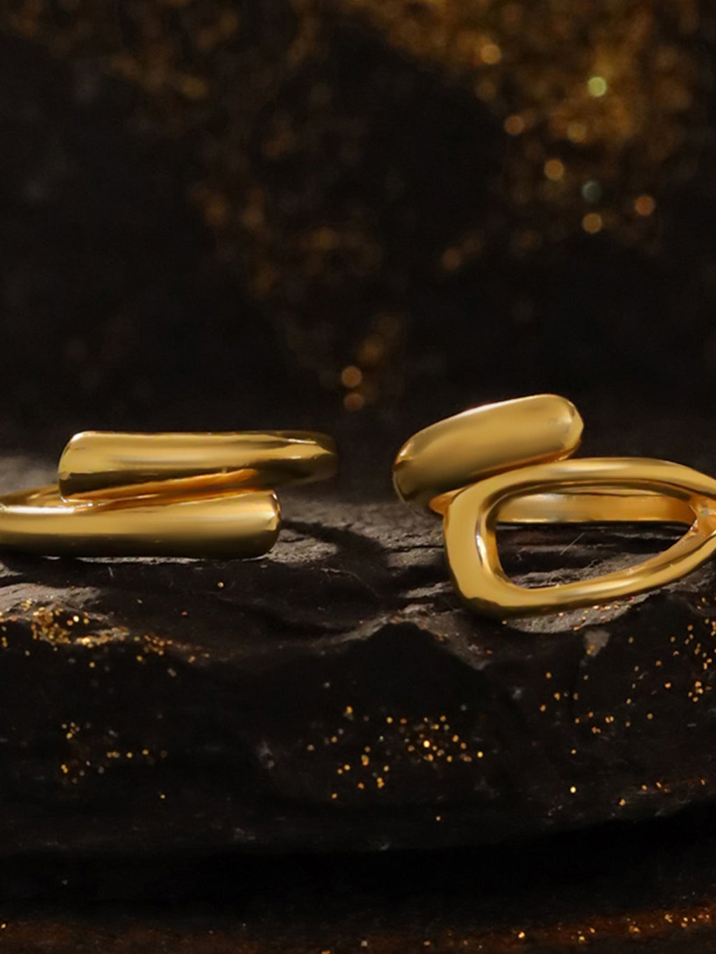 Gold Plated Two Piece Floral Adjustable Ring