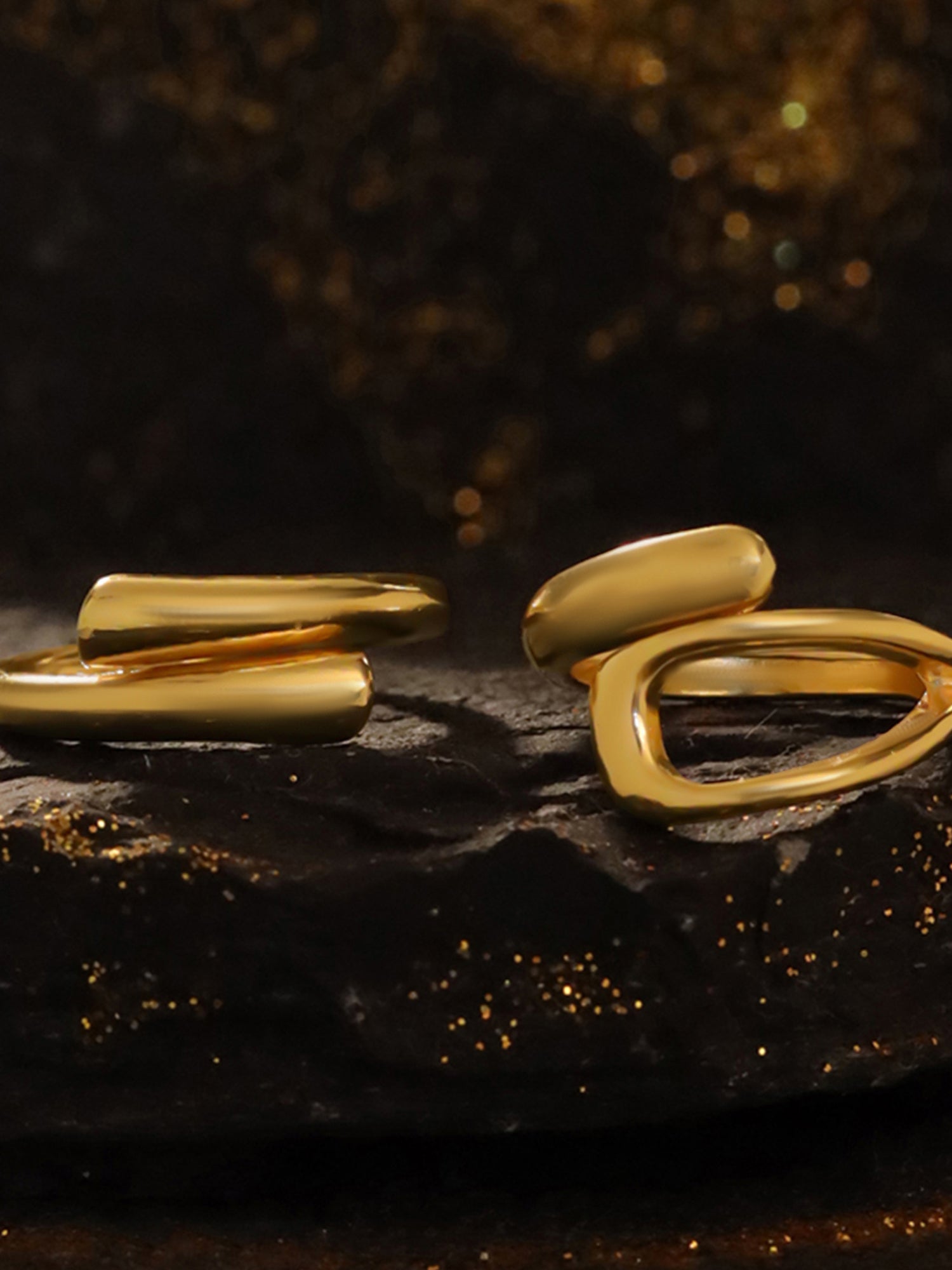 Gold Plated Two Piece Floral Adjustable Ring