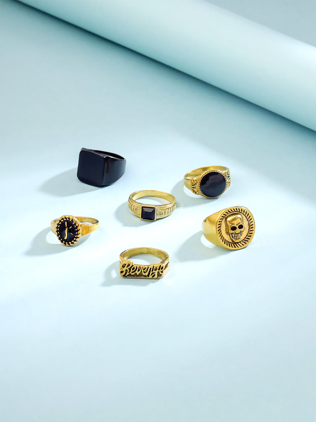 Gold Plated Six Piece Multi Color Ring