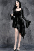 V-Neck Flared Sleeve Gothic Dress