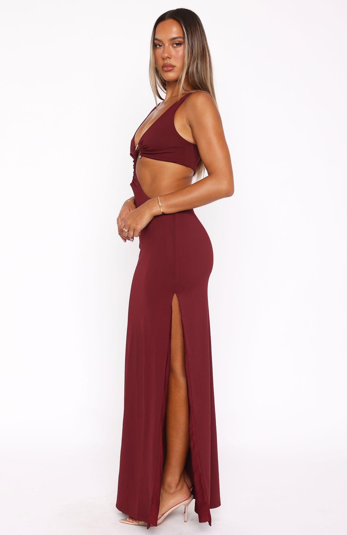 Burgundy Chic Elegant Maxi Dress