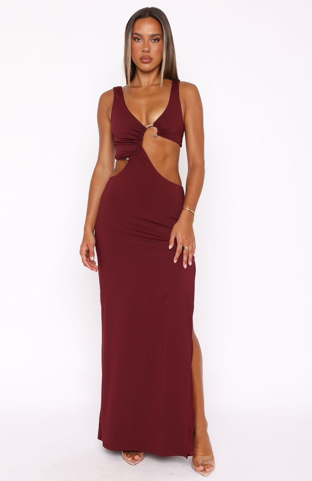 Burgundy Chic Elegant Maxi Dress