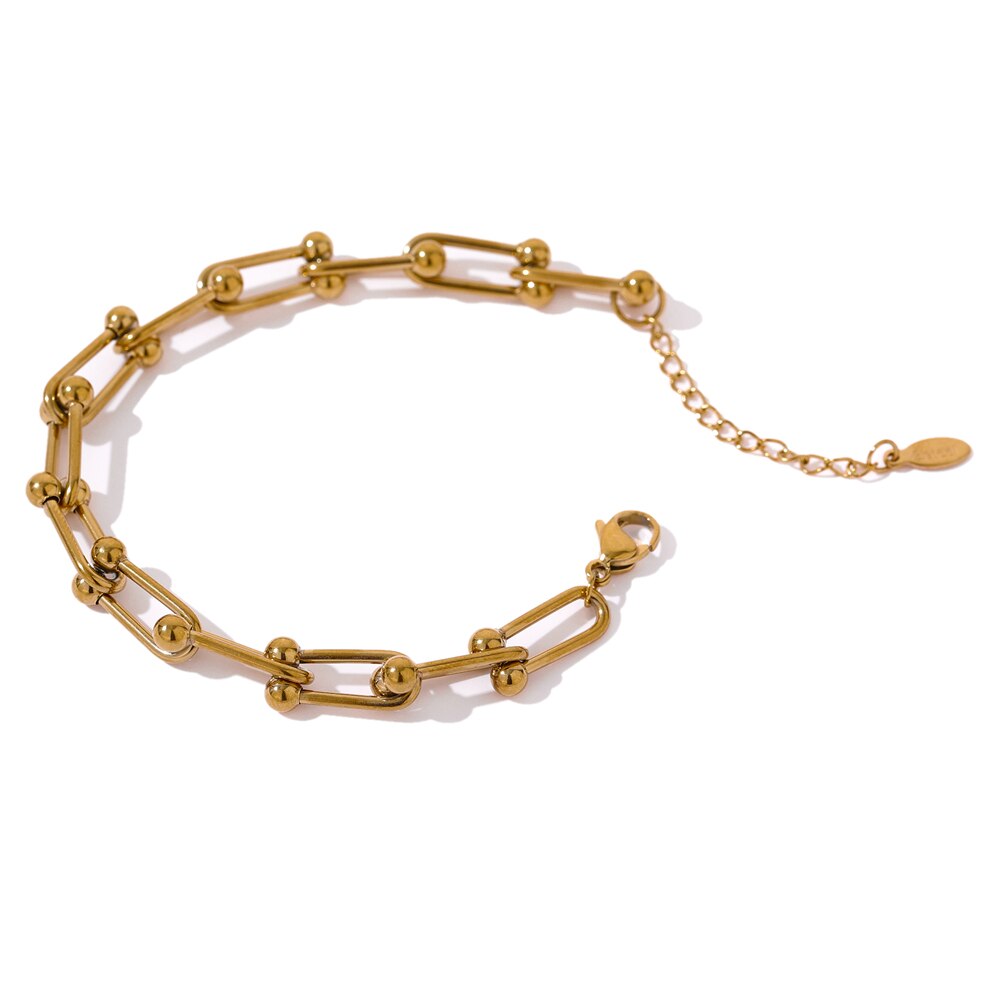 U Link Chain Silver Earring
