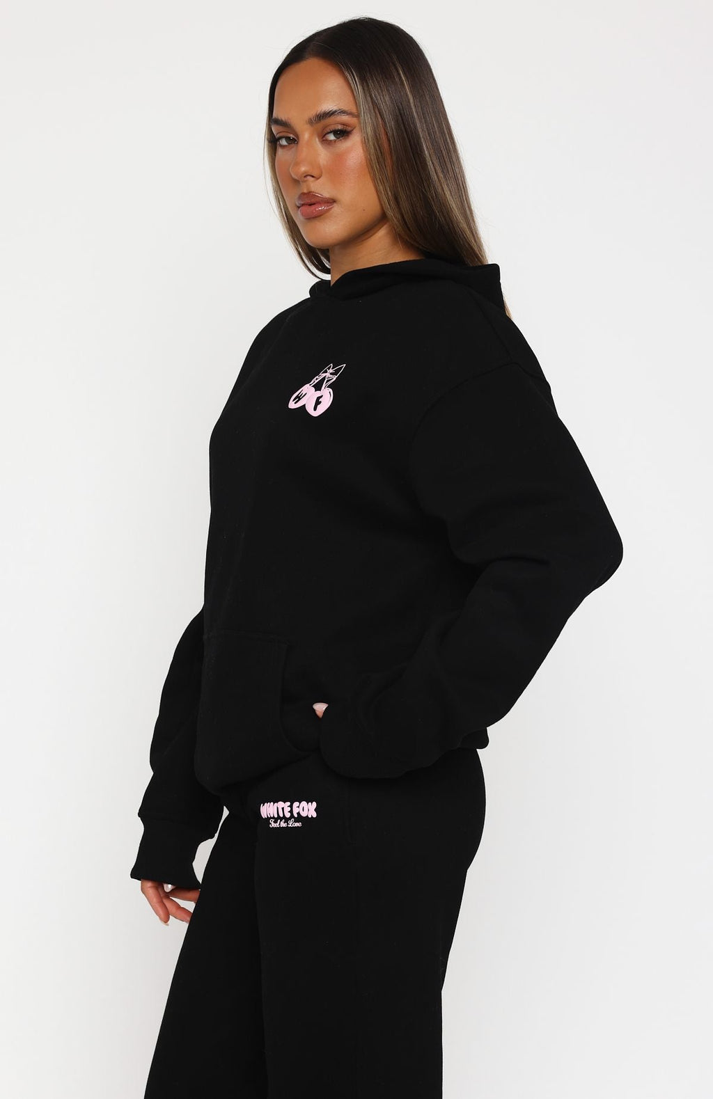 Feel Love Oversized Black Hoodie
