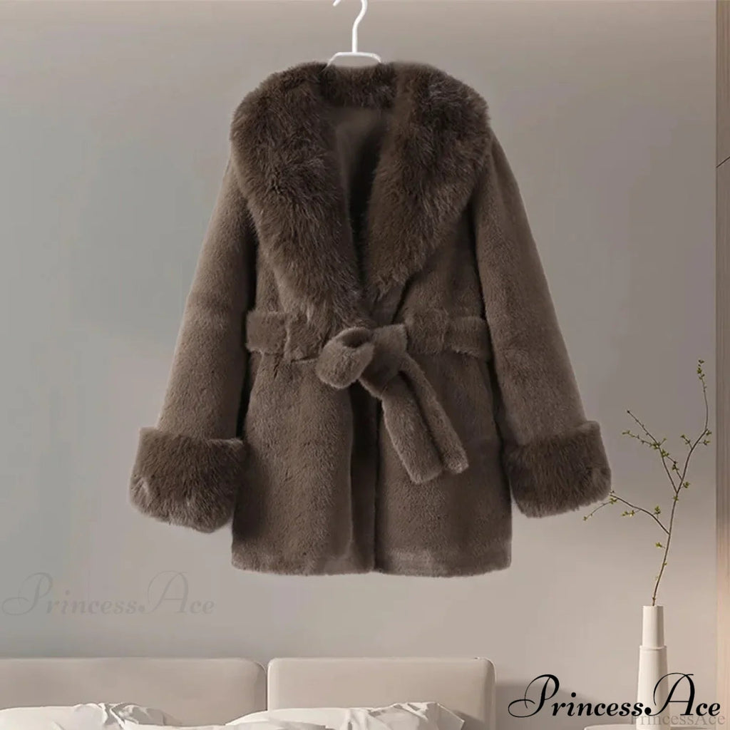 Classic Fox Fur Belted Coat