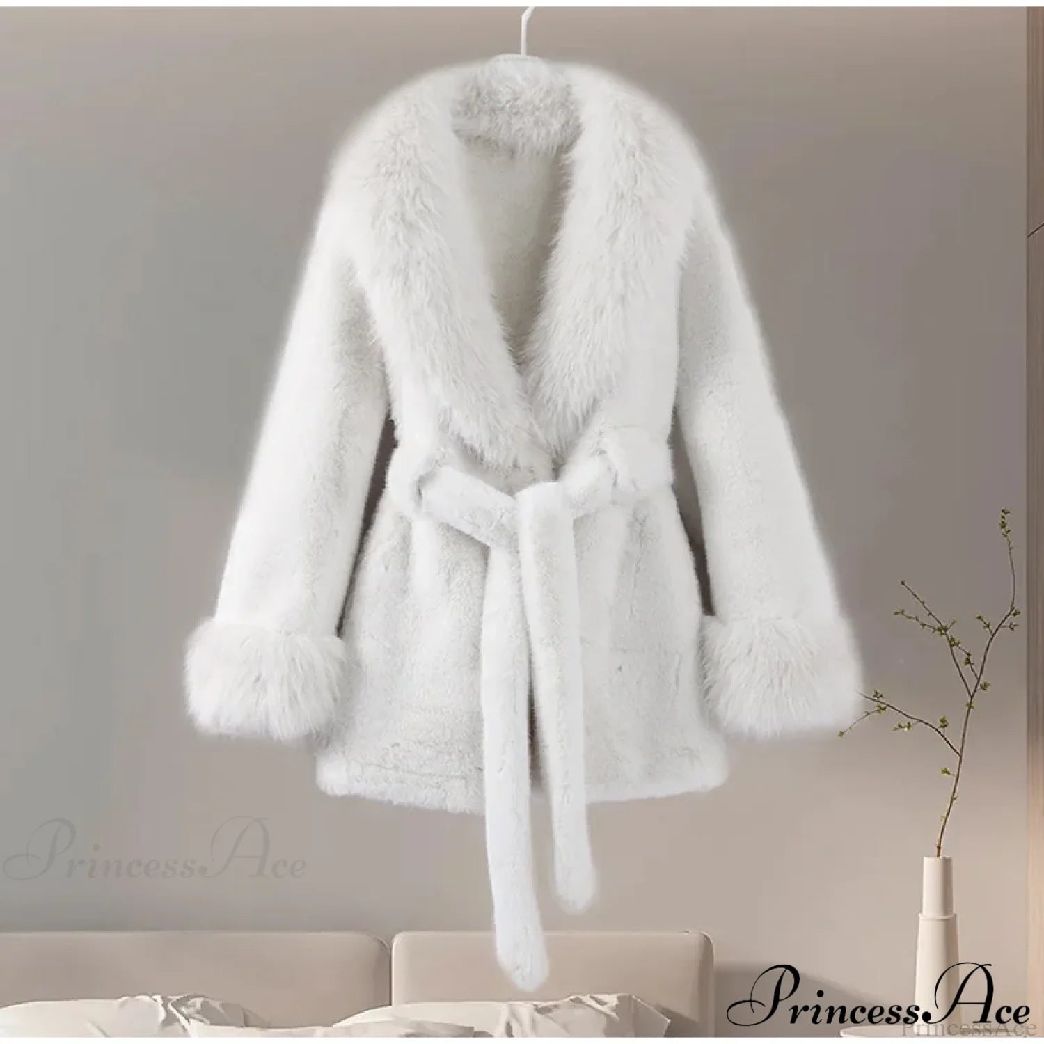 Classic Fox Fur Belted Coat