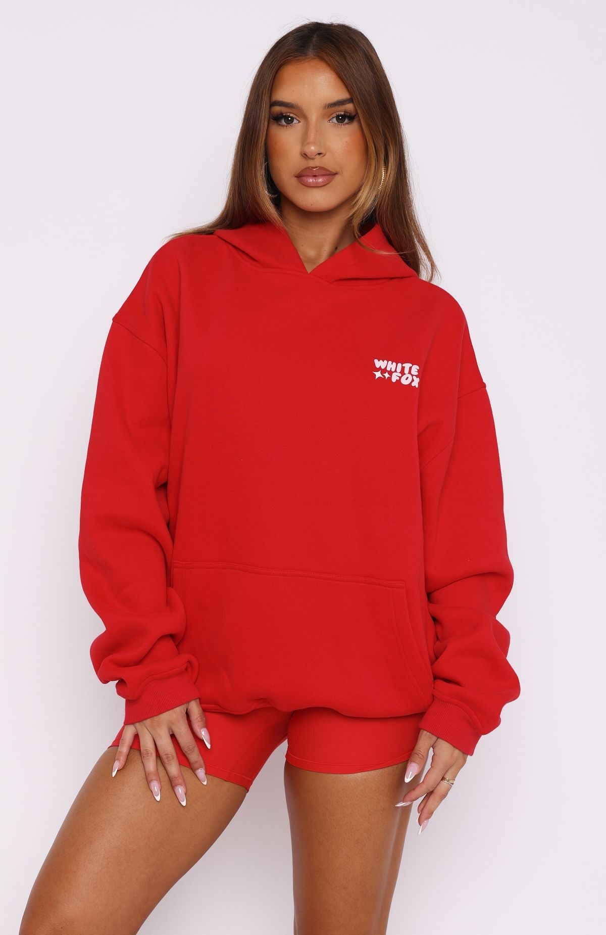 All I Want Christmas Oversized Red Hoodie