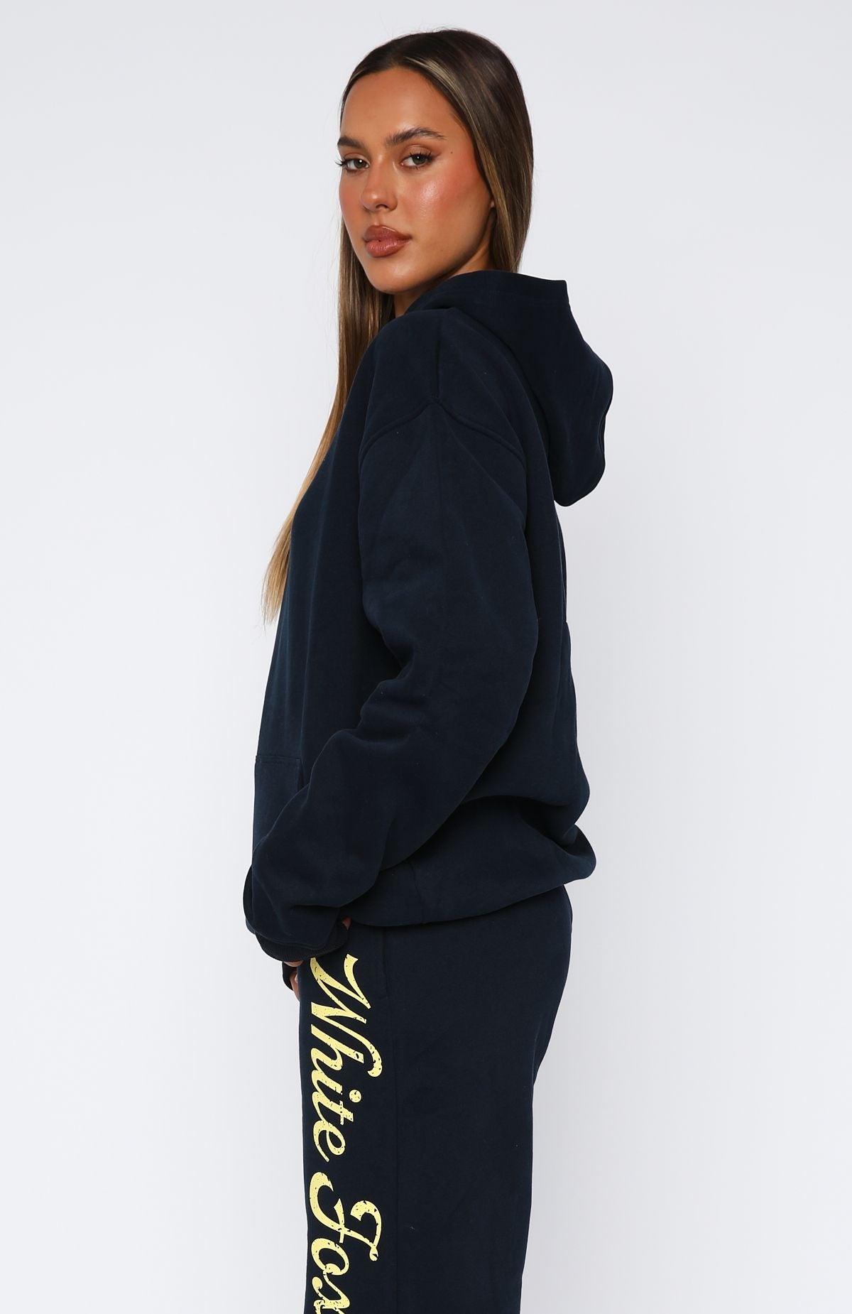 Good Life Back Graphic Oversized Navy Hoodie